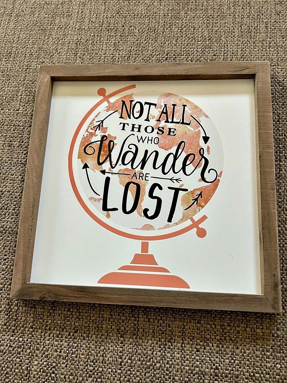Nantucket Distributing Not All Those Who Wander Are Lost Globe Wood Wall Sign